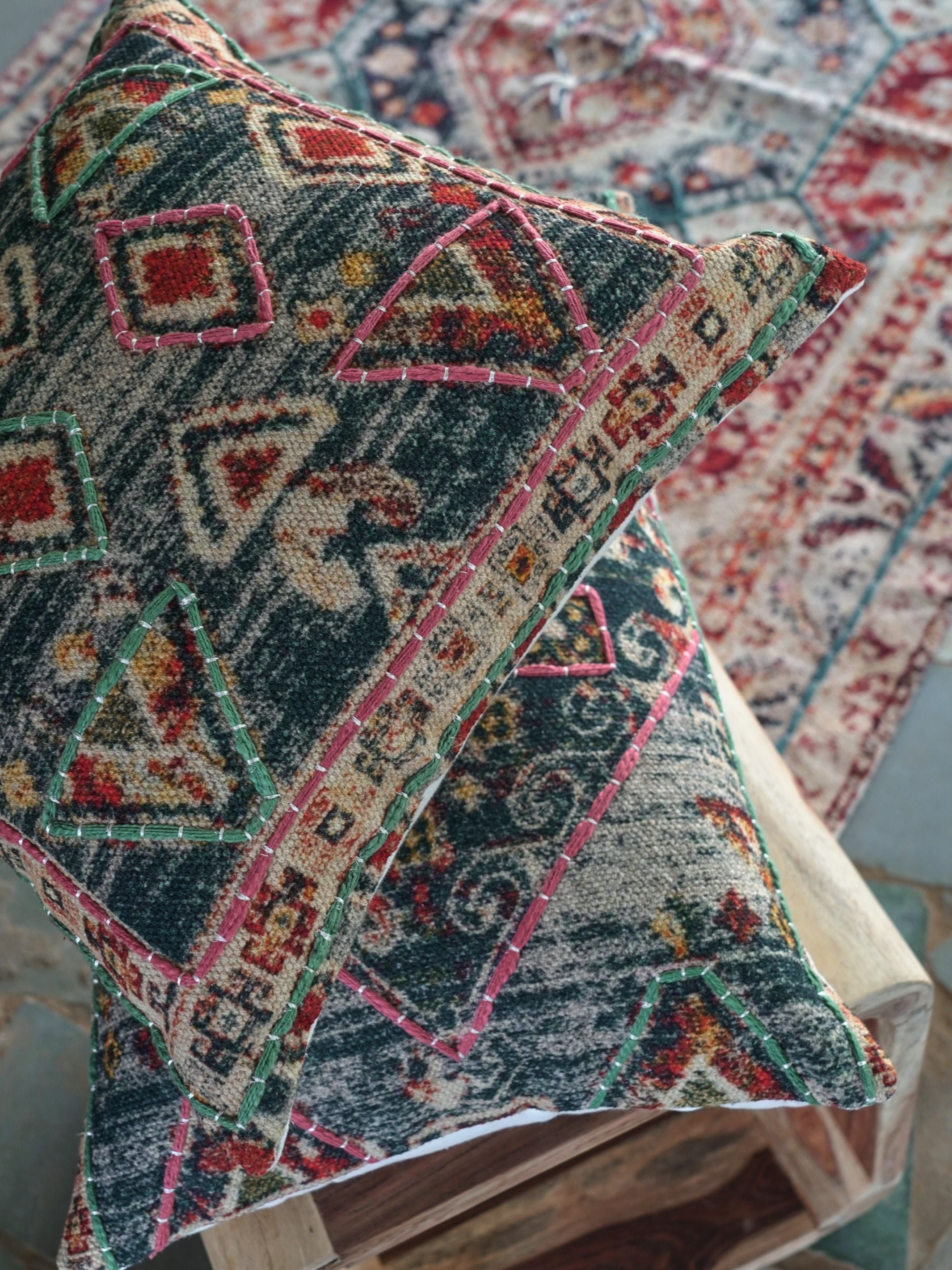 Cushion Cover - Okuta Embroidered Cotton