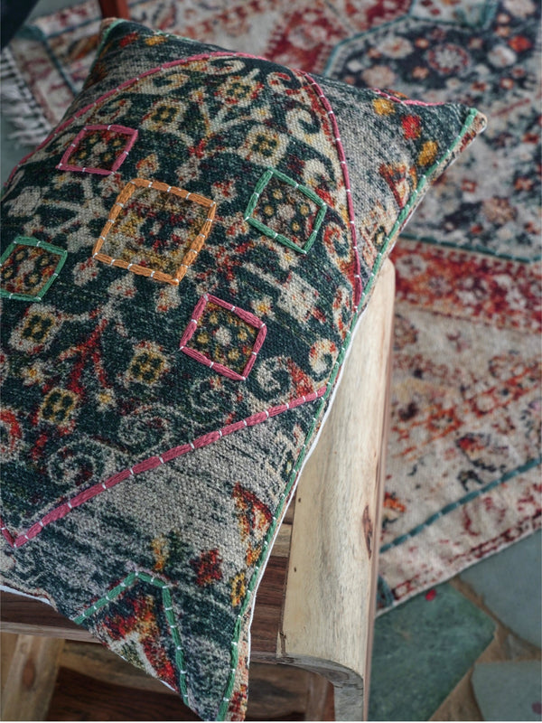 Okuta Embroidered Pillow Cover