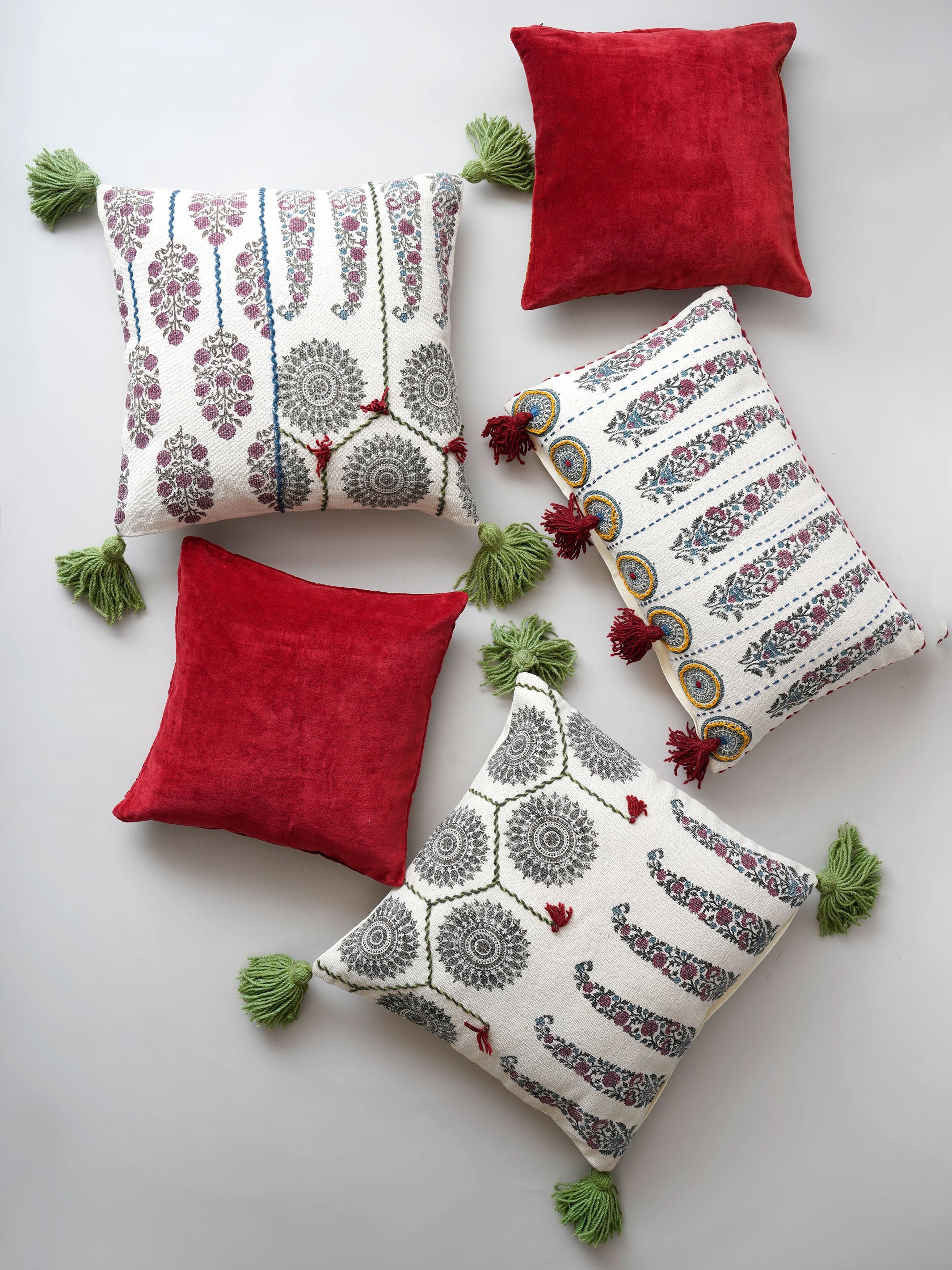 Cushion Cover - Paisley Indian Motif Hand Wooven