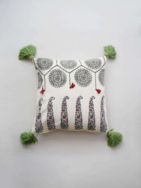 Cushion Cover - Paisley Indian Motif Hand Wooven