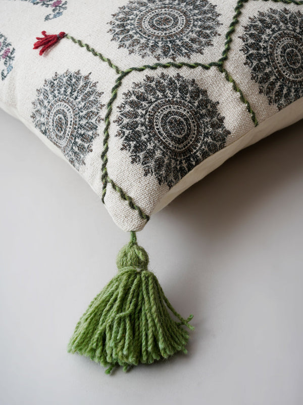 Cushion Cover - Paisley Indian Motif Hand Wooven