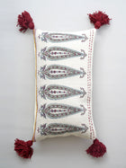 Cushion Cover - Paisley Hand Wooven Tasseled