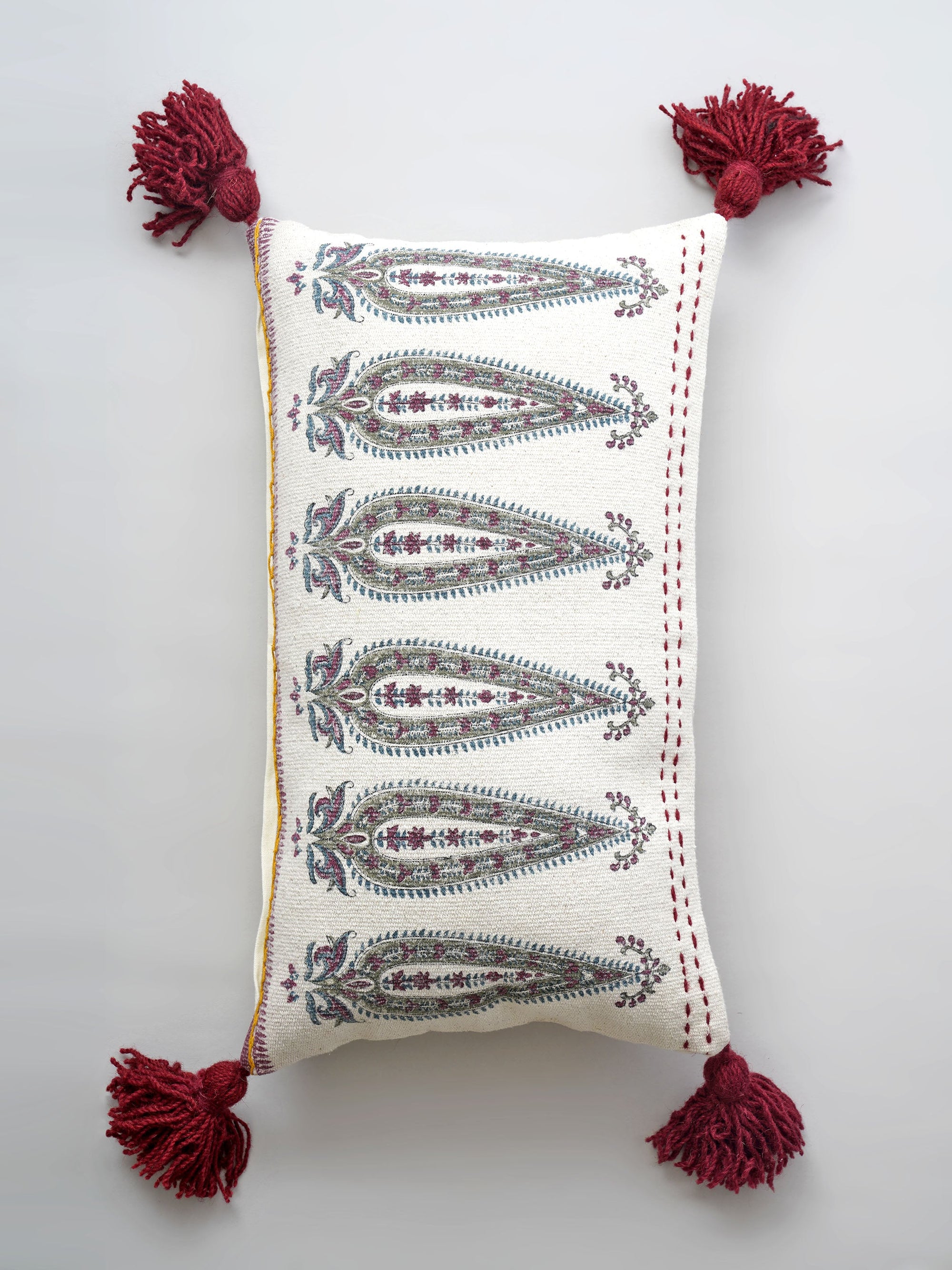 Cushion Cover - Paisley Hand Wooven Tasseled