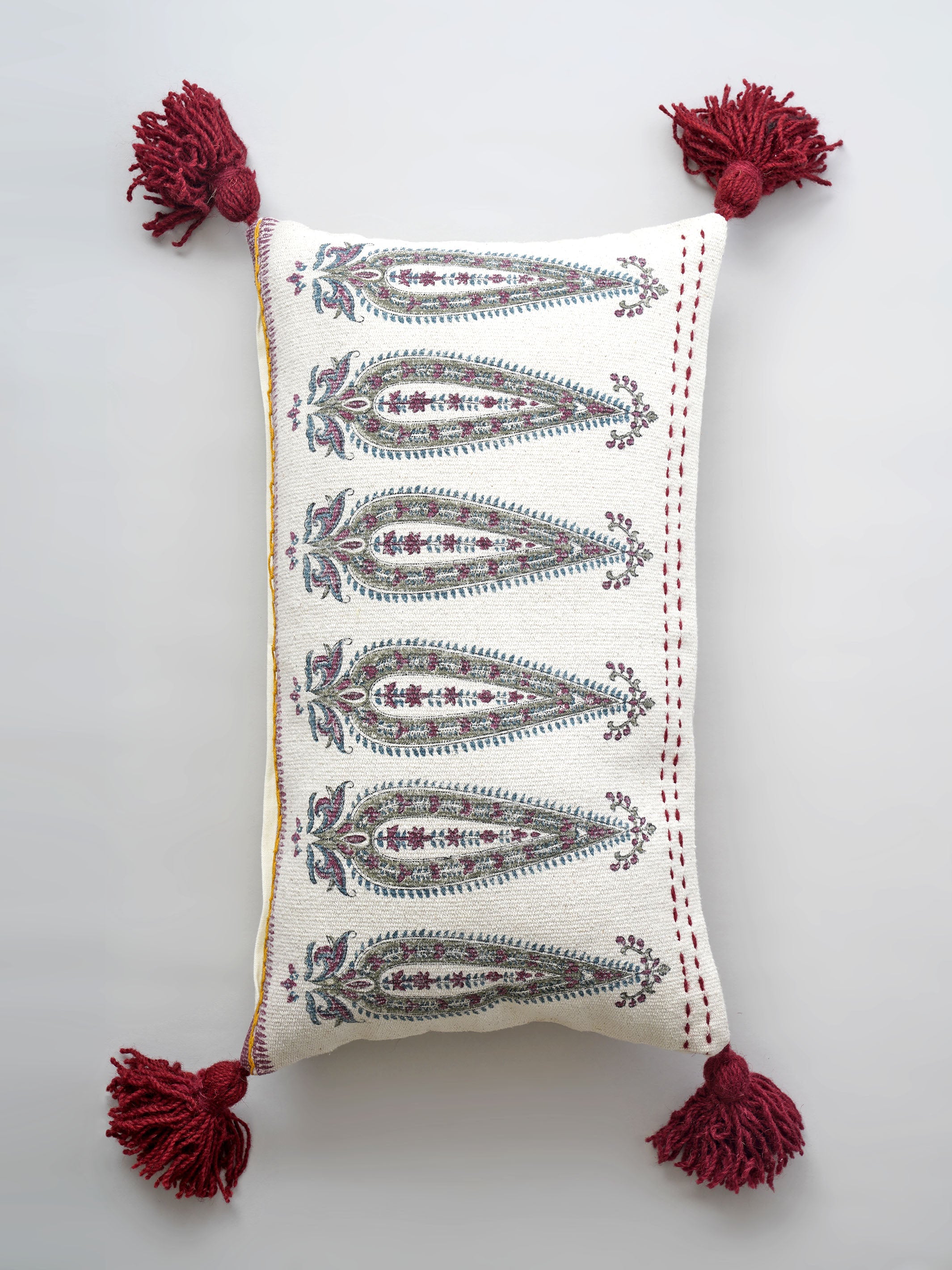 Cushion Cover - Paisley Hand Wooven Tasseled
