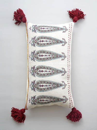 Cushion Cover - Paisley Hand Wooven Tasseled