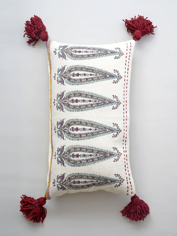 Cushion Cover - Paisley Hand Wooven Tasseled
