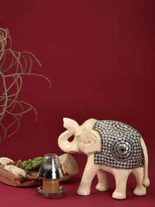 Paper Mache Elephant with metal beads