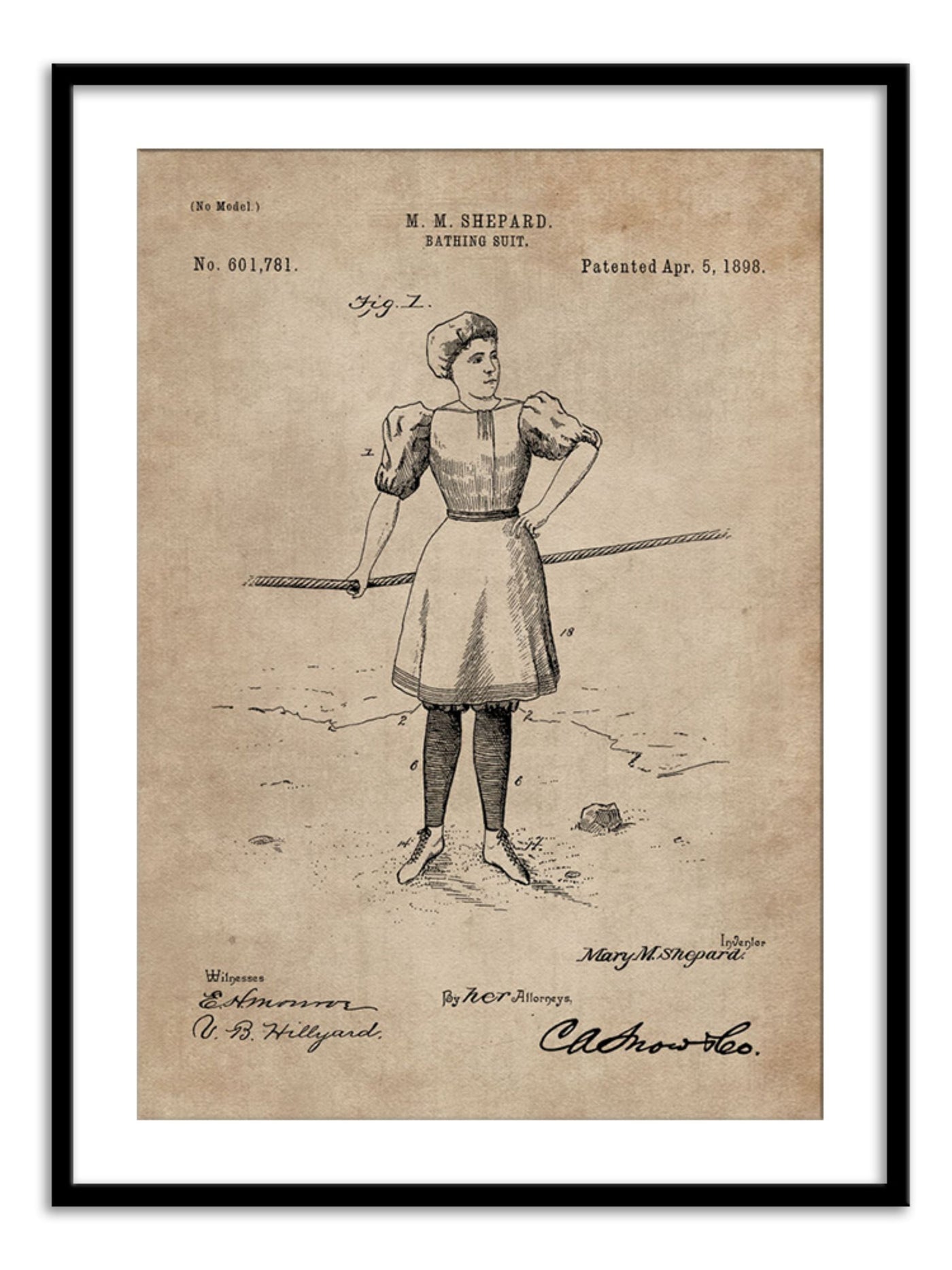 Patent Document of a Bathing Suit Wall Prints