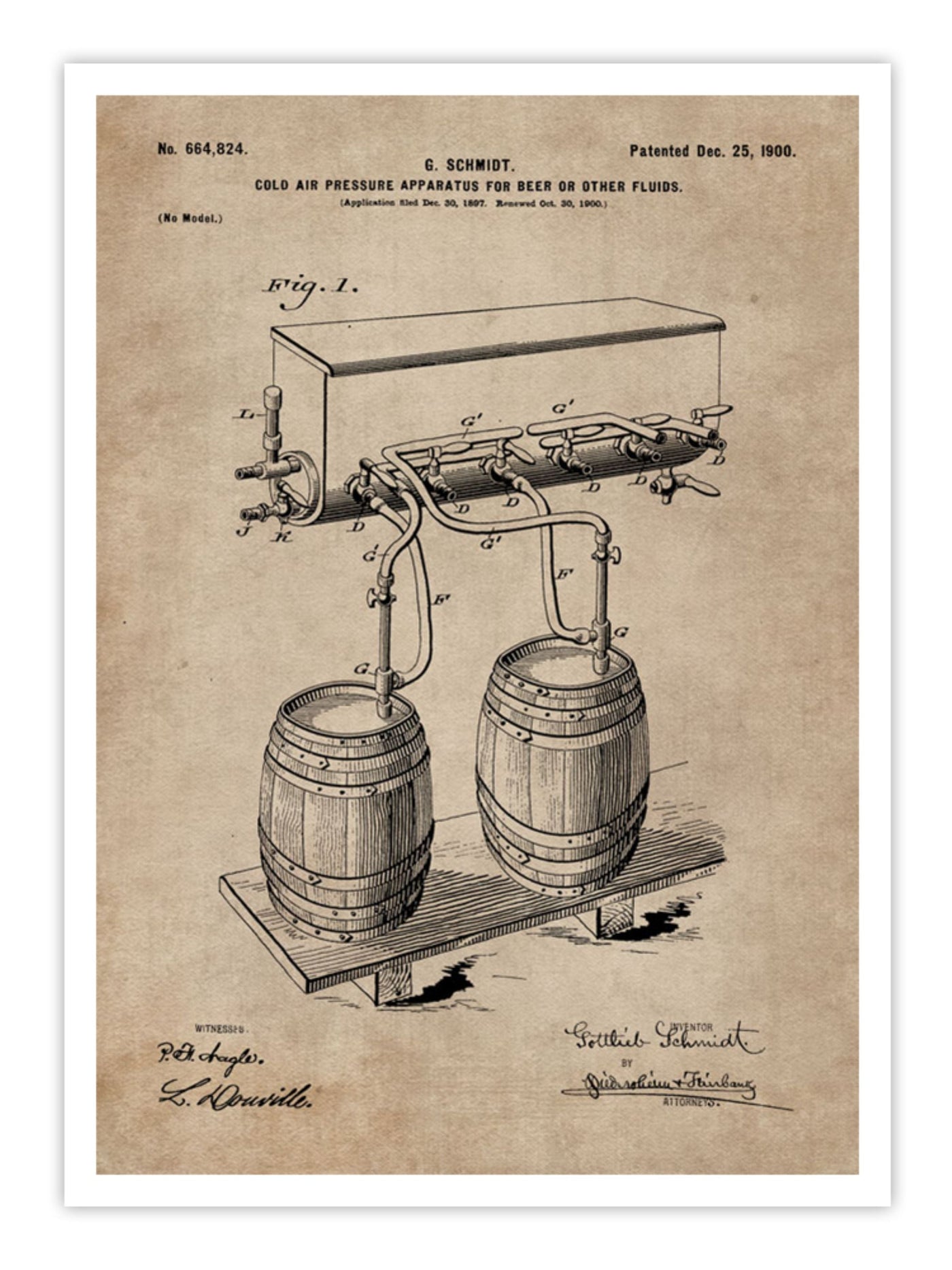 Patent Document of a Cold Air Pressure Apparatus for Beer Wall Prints