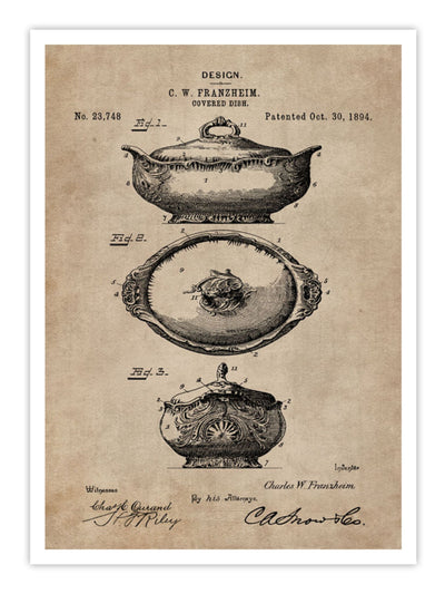 Patent Document of a Covered Dish Wall Prints