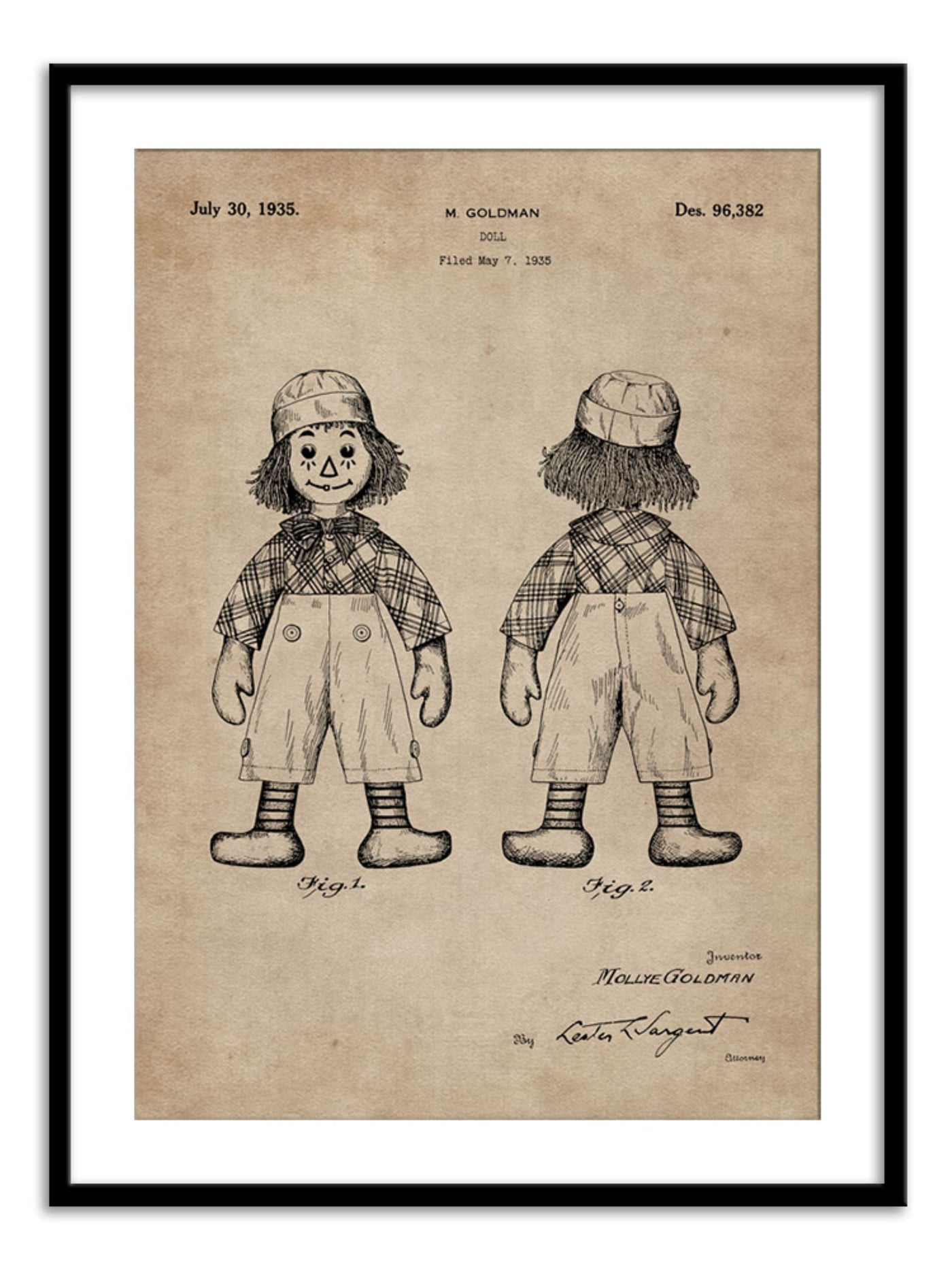 Patent Document of a Doll Wall Prints