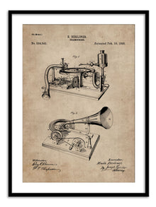 Wall Prints - Patent Document of a Gramophone