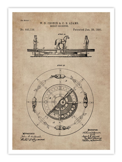 Patent Document of a Merry-Go-Round Wall Prints