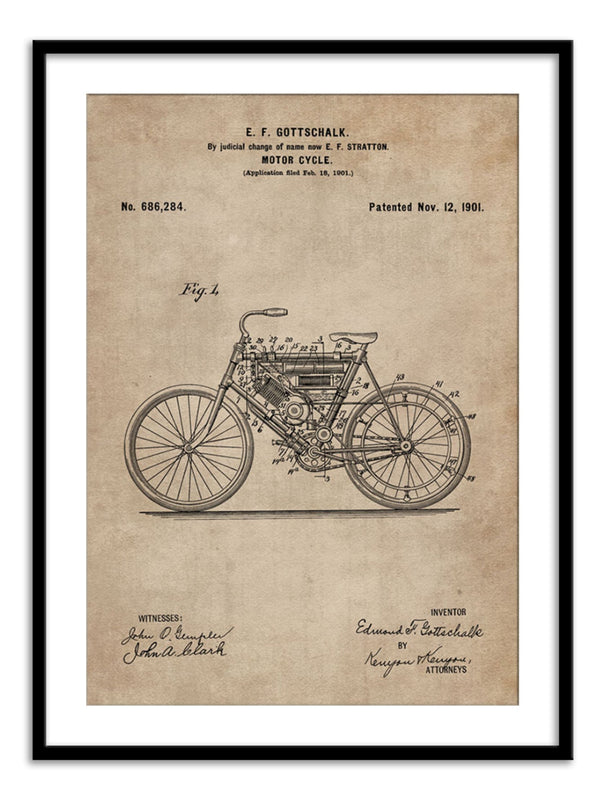Wall Prints - Patent Document of a Motor Cycle