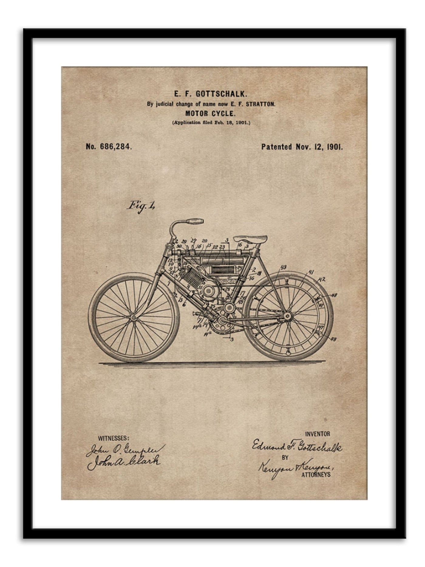 Wall Prints - Patent Document of a Motor Cycle