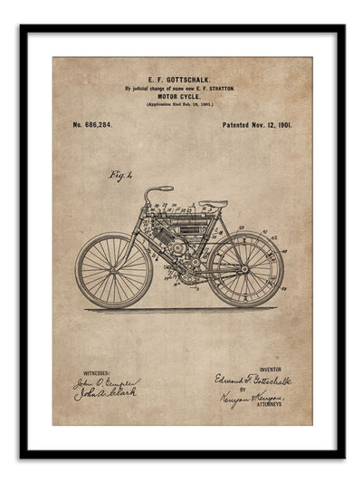 Wall Prints - Patent Document of a Motor Cycle