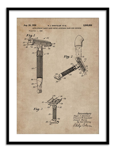 Patent Document of a Razor Wall Prints
