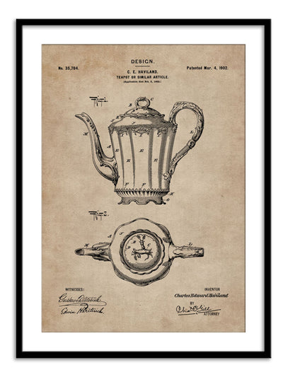 Patent Document of a Teapot Wall Prints