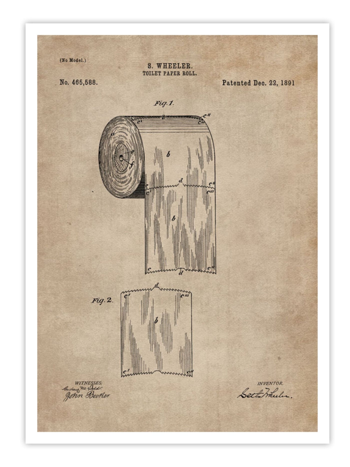 Patent Document of a Toilet Paper Roll Wall Prints