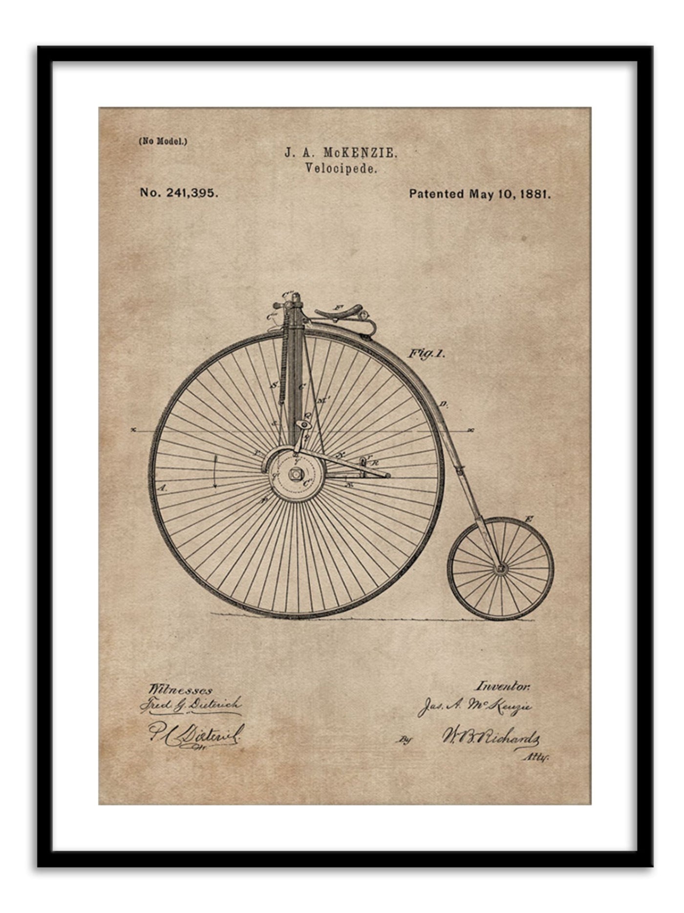 Patent Document of a Velocipede Wall Prints