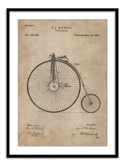 Patent Document of a Velocipede Wall Prints