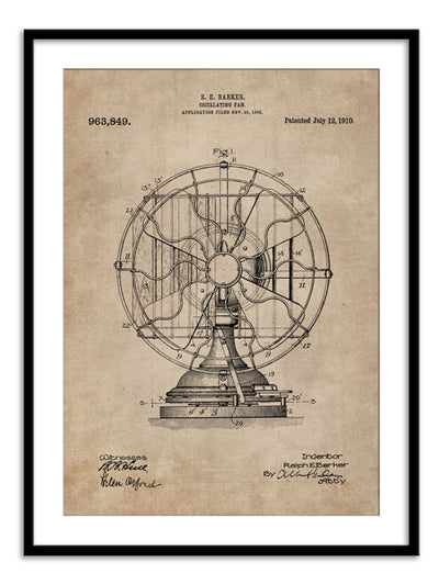 Patent Document of an Oscillating Fan Wall Prints