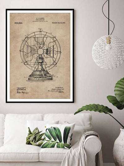 Wall Prints - Patent Document of an Oscillating Fan