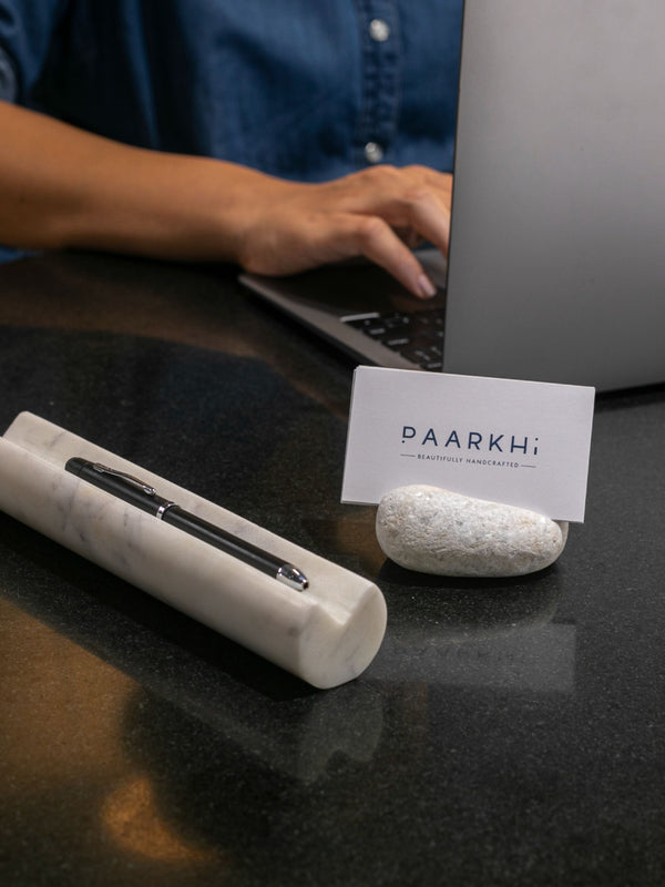 Pebble Card Holder - White
