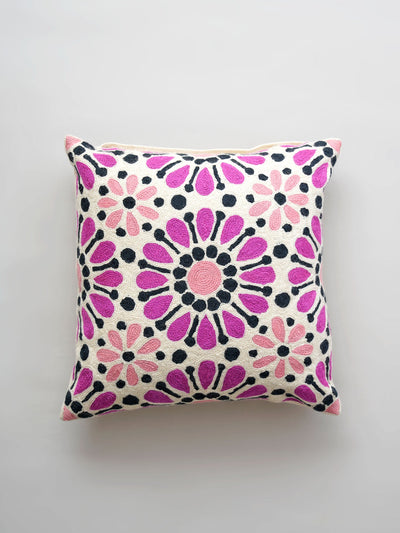 Persian Pink Black Aari Cushion