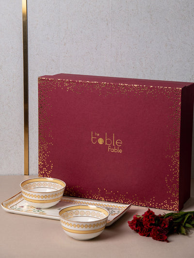 Phul Bari Gift Set - Platter & 2 Bowls