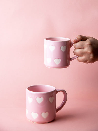 Pink Heart Mug Set of 2