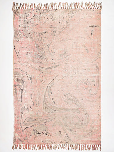 Pink Seashore Marble Cotton Rug