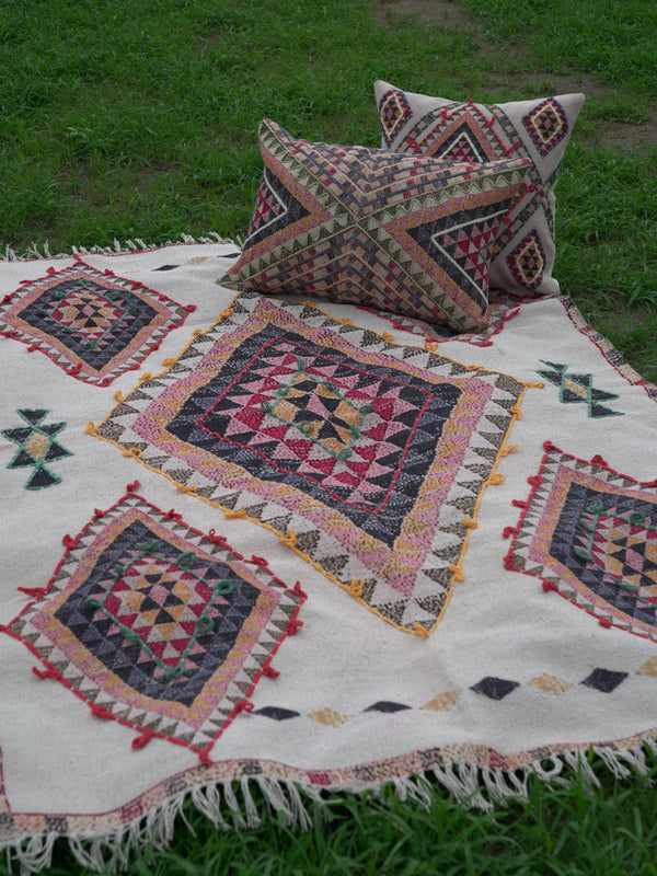 Pitrak Embroidered Cotton Rug