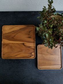 Plain Wood Block Square Tray