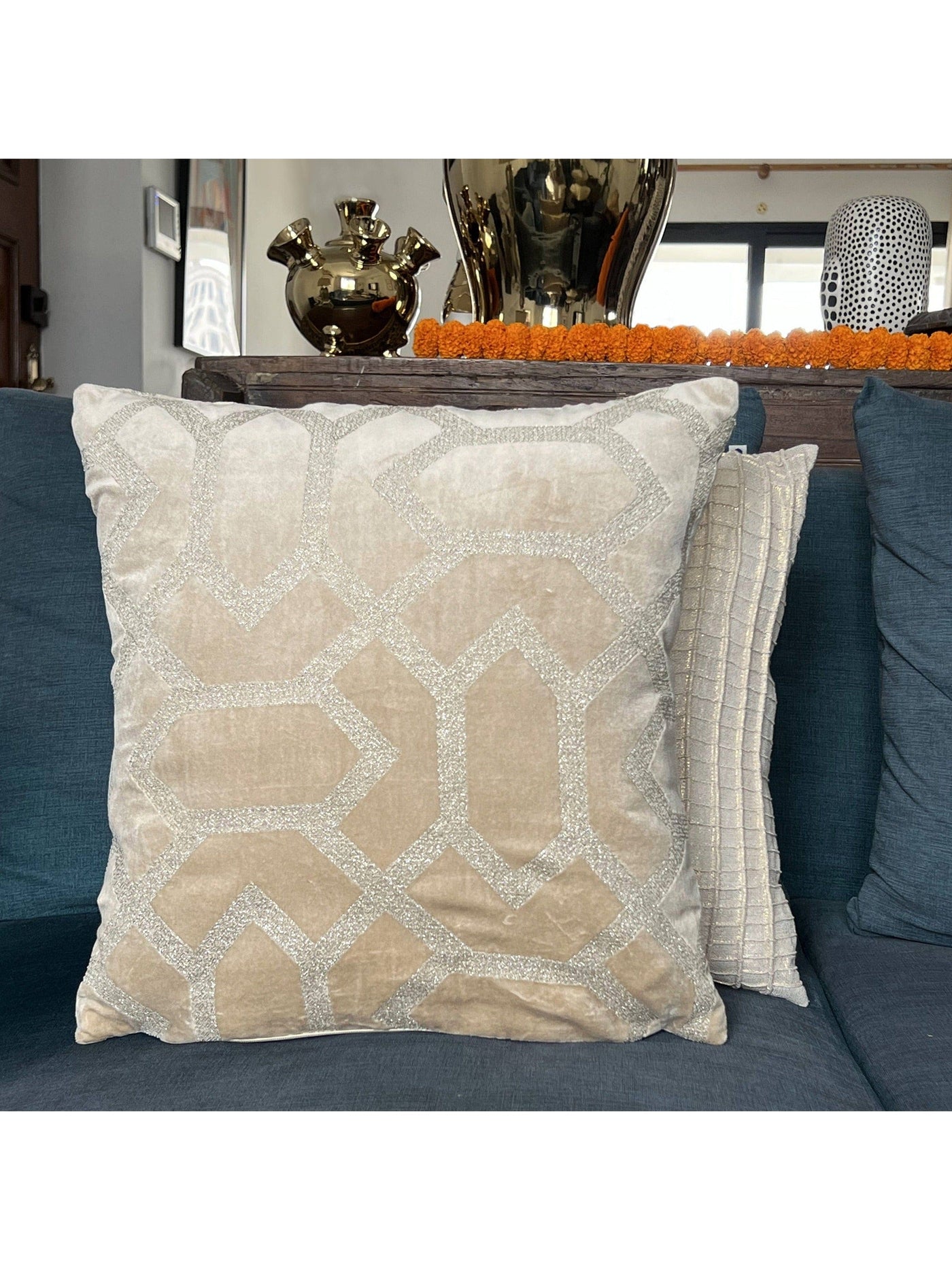 Cushion Cover - Plush Grid Neutral