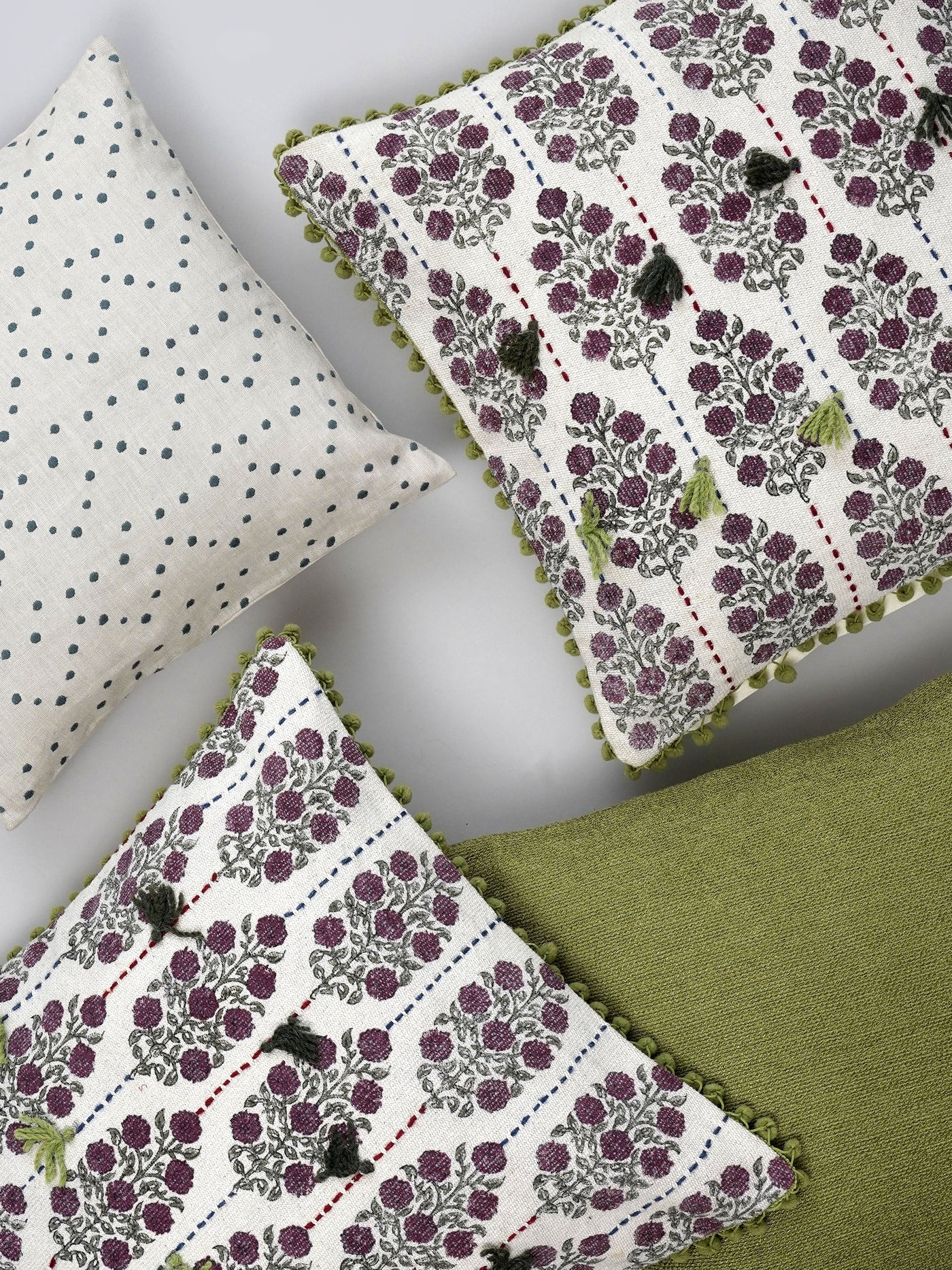 Cushion Cover - Pommed Anguri Block Print