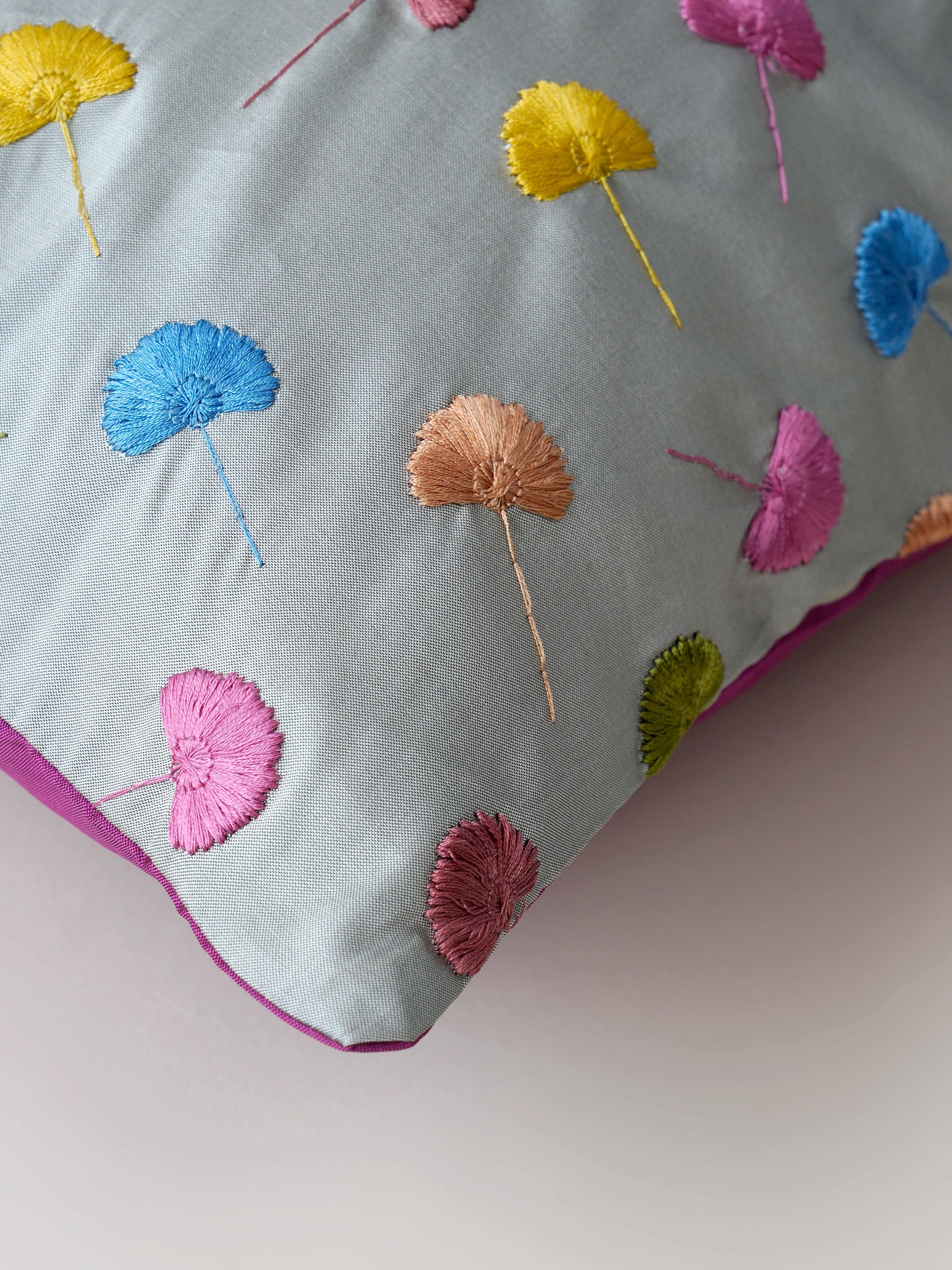 Cushion Cover - Poppy Floral Embroidered