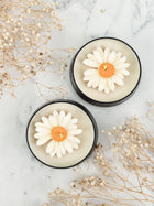 White Daisy Flower Soy Wax Candle