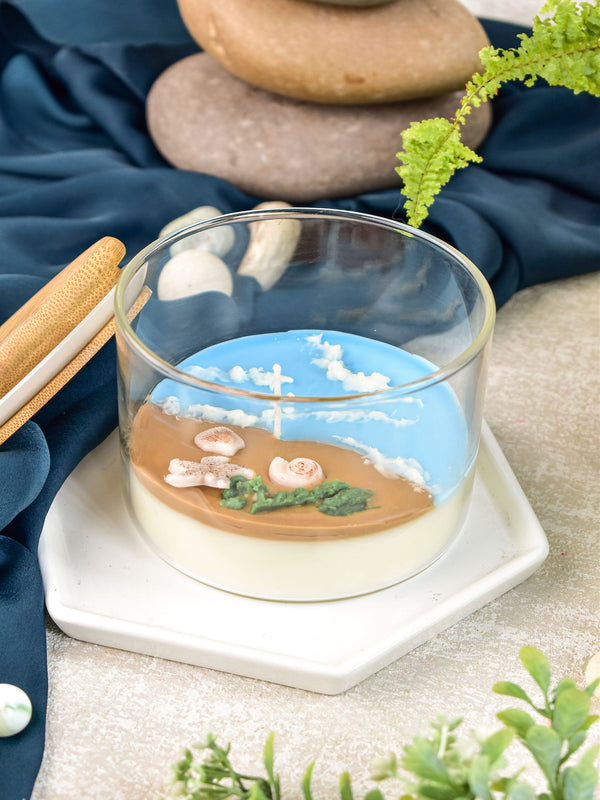 Beach View Glass Candle