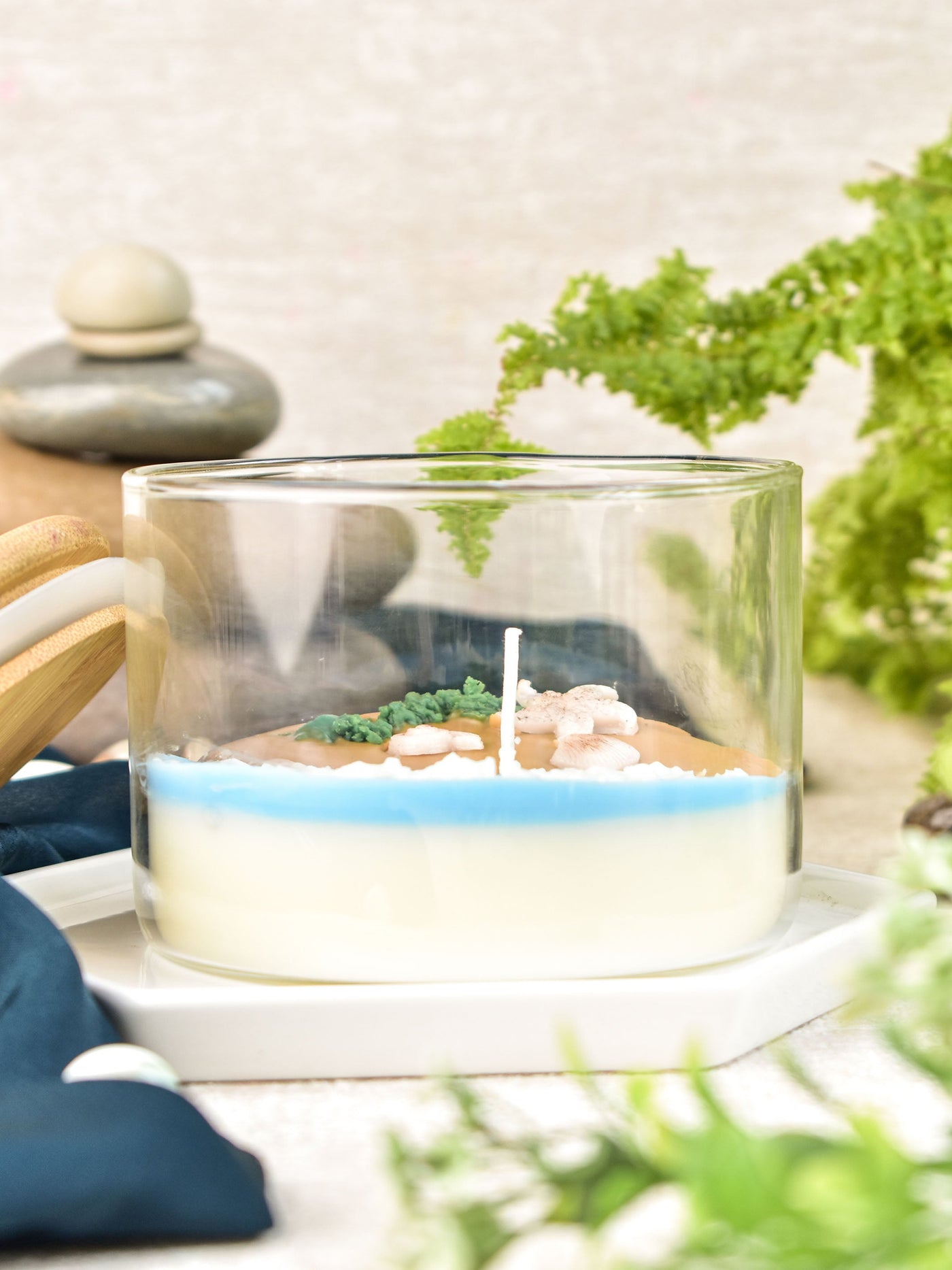 Beach View Glass Candle