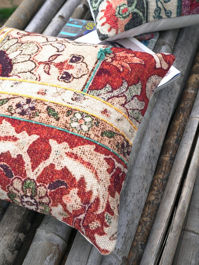 Qume Embroidered Cotton Cushion