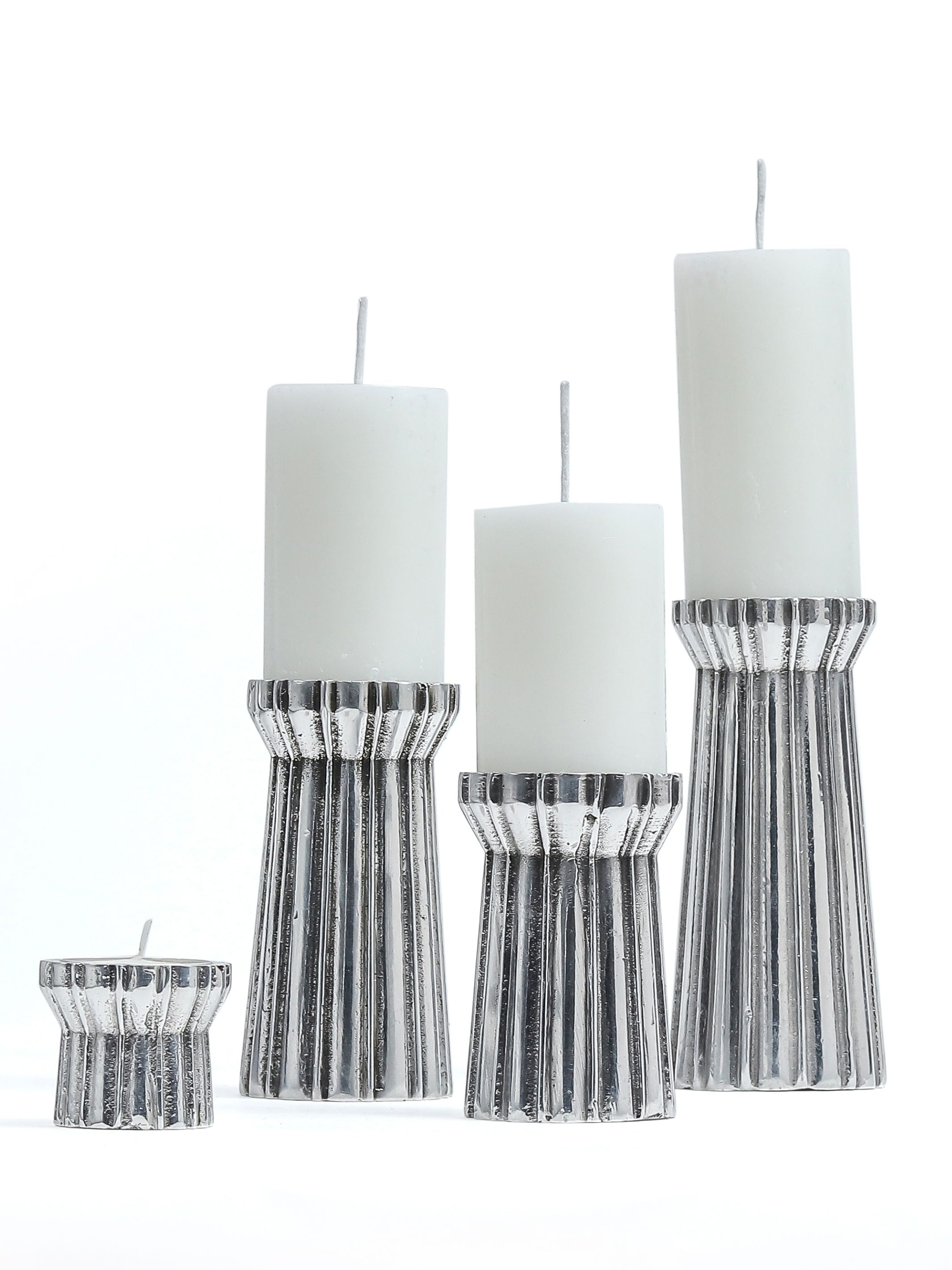 Qutub Silver Candle Stand