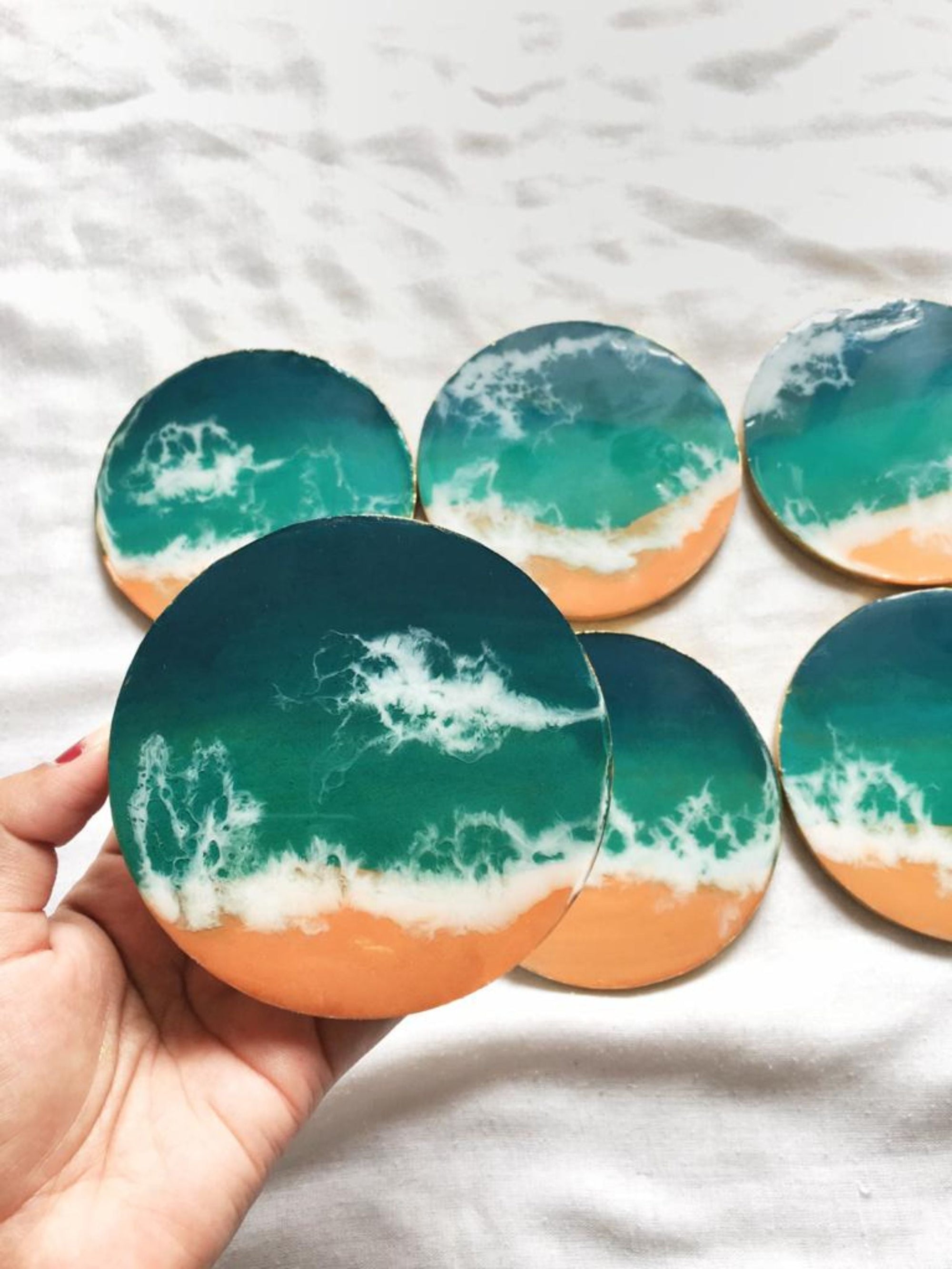 Resin Beach Coasters (set of 2)