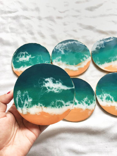 Resin Beach Coasters (set of 2)