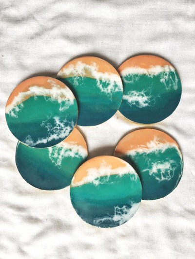 Resin Beach Coasters (set of 2)