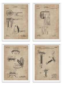 Wall Prints - Restroom Series - Essentials Set of 4