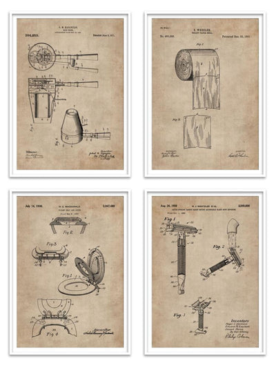 Wall Prints - Restroom Series - Essentials Set of 4