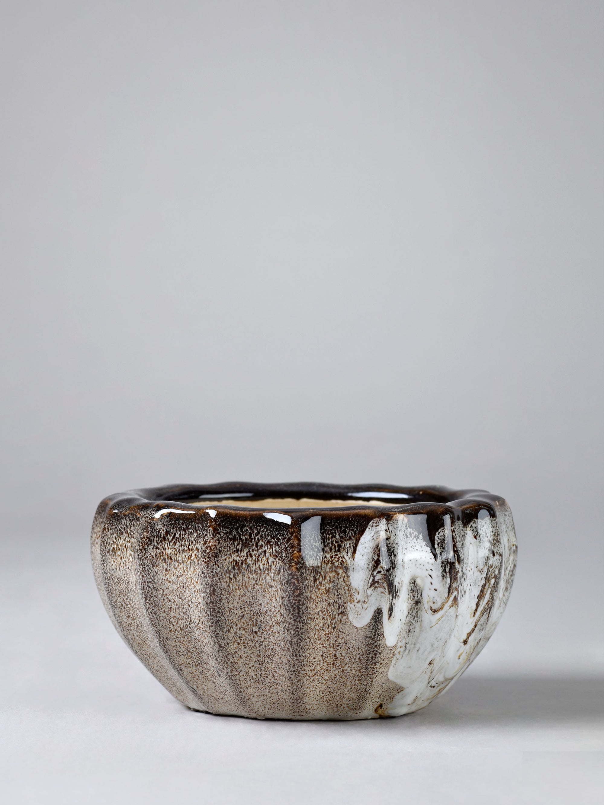 Ribbed Ceramic Fern Planter