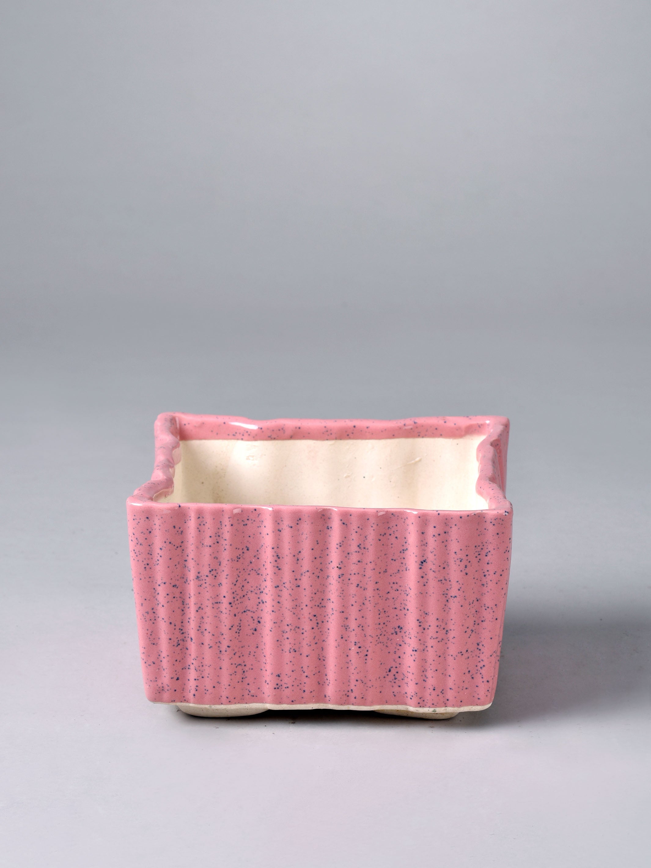 Ribbed Square Ceramic Planter Set of 3