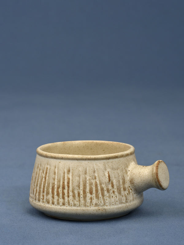 Ridged Ceramic Dip Bowl with Knob